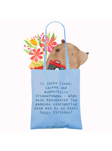 Mr. & Mrs. Panda Tragetasche Spruch 95. Geburtstag mit Spruch in Sky Blue