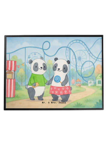 Mr. & Mrs. Panda Schreibunterlage Pandas Freizeitpark besuchen D... in Weiß