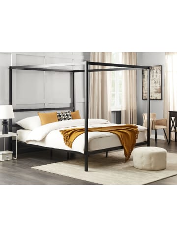 Beliani 2-tlg Himmelbett LESTARDS in Schwarz