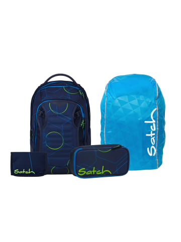 Satch Schulrucksac-Setk MATCH PLUS "Blue Tech" 4-tlg. in Blau