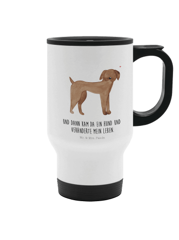 Kaffeebecher Hund Dogge mit Spruch in Weiß