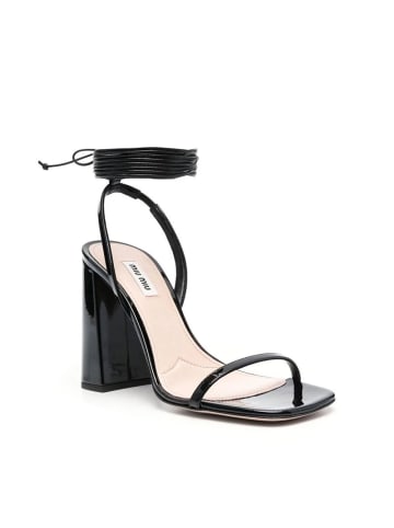 Miu Miu Schwarz Kalbsleder Sandalen