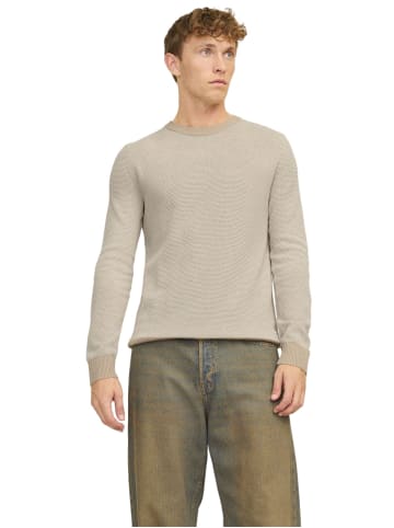 Jack & Jones Pullover JJEGLOBE KNIT CREW NECK in Grau