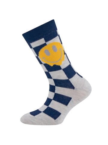 ewers Socken 2er Pack Karo/Smile in blau-blau