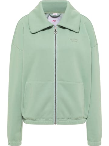 myMo Sweatjacke in Dunkelmint