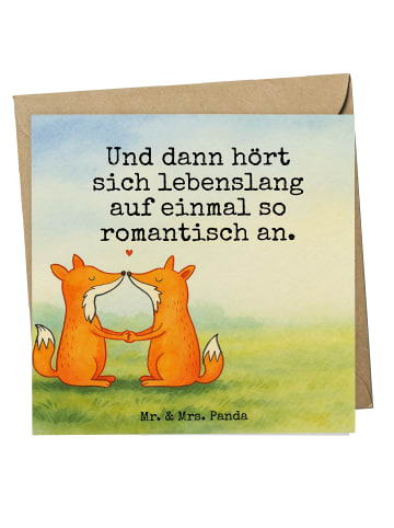 Mr. & Mrs. Panda Grußkarte Füchse Liebe Design mit Spruch in Weiß