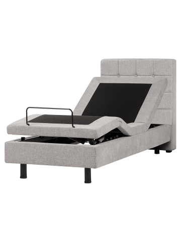 Beliani Einzelbett DUKE in Grau/Schwarz - (W) 82 x (H) 102 x (L) 216 cm