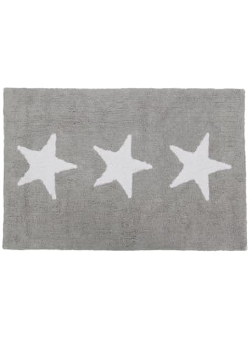 Happy Decor Kids Teppich "Three Stars" in Grau/Weiß - 120x80  cm