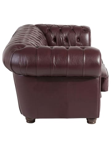others SOFA 2-Sitzer Kalea Bezug Wischleder Buche nussbaum dunkel / rot