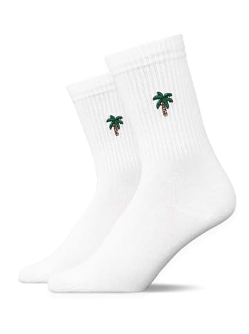 SNOCKS Tennissocken aus Bio-Baumwolle 2 Paar in Mix (Palmen)