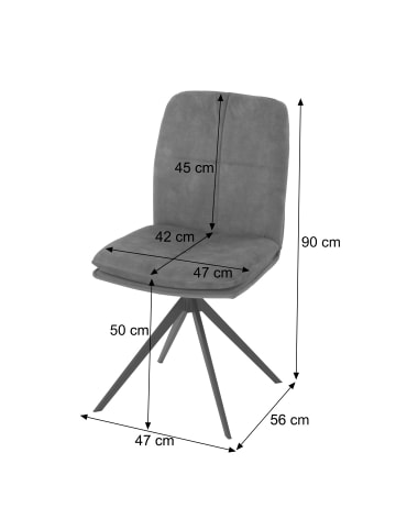 MCW 2er-Set Esszimmerstuhl M68, Dunkelgrau