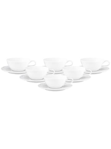 Seltmann Weiden 6er Set Teetassen mit Untertassen Nori Home 280 ml weiß in weiß