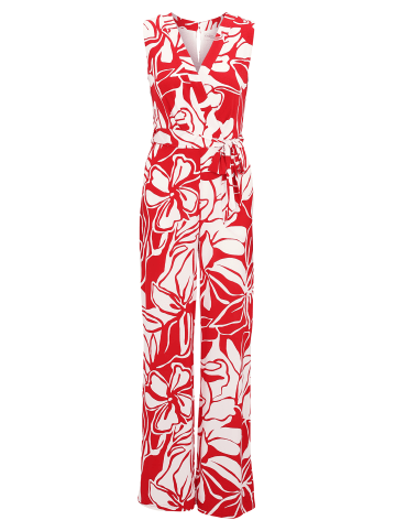 Vera Mont Jumpsuit mit Bindegürtel in Rot/Weiß