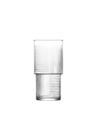 COFI 1453 LAV Helen 3-teiliges Gläser-Set - Elegantes Riffle-Design 515 ml in Transparent