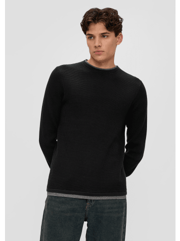 QS Strickpullover langarm in Schwarz