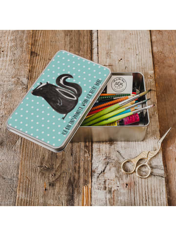 Mr. & Mrs. Panda Aufbewahrungsbox Stinktier Sitzen mit Spruch in Türkis Pastell