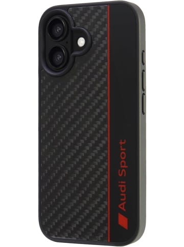 Audi Sport Handyhülle iPhone 16 Stoßabsorbierende Hülle Carbon schwarz