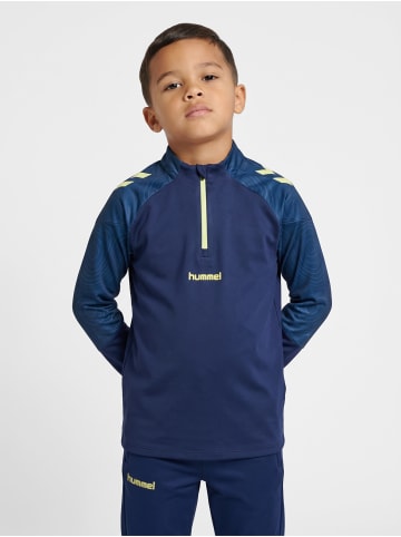 Hummel Halbreißverschluss Sweatshirt Hmlblaze Kinder in MARINE/SHADOW LIME
