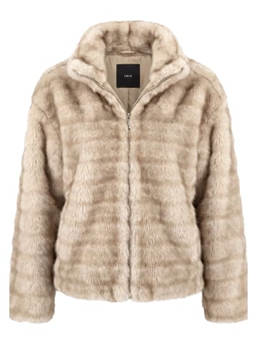 Zero  Plüschjacke mit Reißverschluss in Cream/Brown