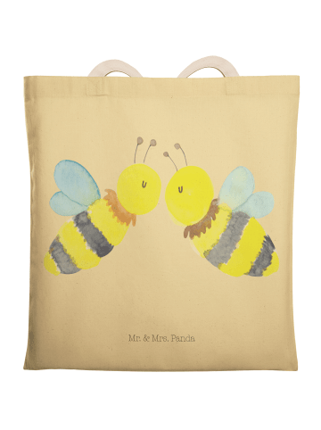 Mr. & Mrs. Panda Einkaufstasche Biene Liebe ohne Spruch in Gelb Pastell