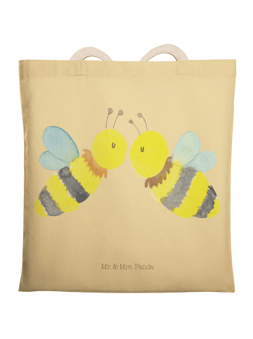 Mr. & Mrs. Panda shopping bag Biene Liebe ohne Spruch in Gelb Pastell