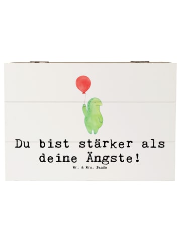 Mr. & Mrs. Panda Holzkiste Angst überwinden mit Spruch in Weiß