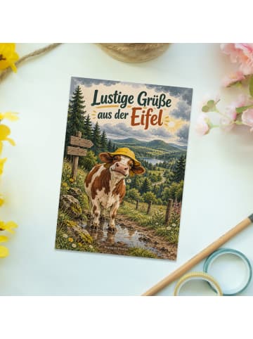 Grußkarte Kuh humorvoll Design mit Spruch in Weiß