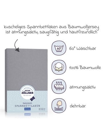Julius Zöllner Spannbetttuch für Kinderbett 60 x 120 / 70 in grau
