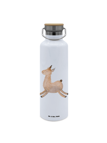 Mr. & Mrs. Panda Thermosflasche Lama Springen ohne Spruch in Weiß