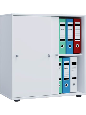 VCM Büroschrank Aktenschrank Schiebetüren Lona 2fach in Weiß