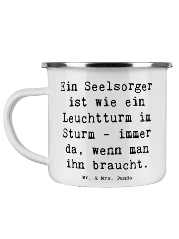 Mr. & Mrs. Panda Becher Spruch Seelsorger Leuchtturm mit Spruch in Weiß