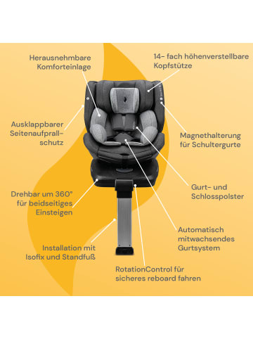 Osann Kindersitz  "Eno360 SL i-Size"  in Dark Grey Melange  - 40 bis 150 cm