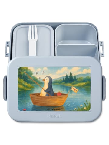 Mr. & Mrs. Panda Bentobox Pinguin Angelboot Design ohne Spruch in Blau Pastell