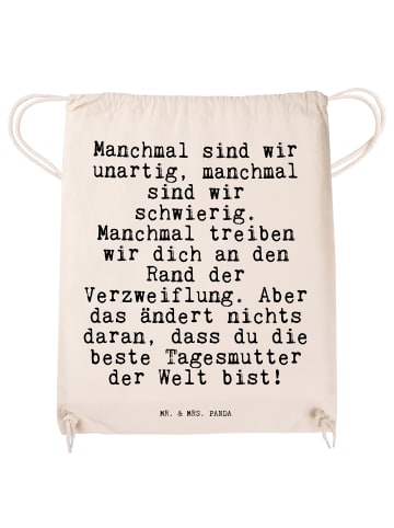 Mr. & Mrs. Panda Turnbeutel Manchmal sind wir unartig,... mit Sp... in Creme