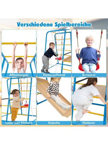 COSTWAY Klettergerüst Indoor 6 in 1 in Blau