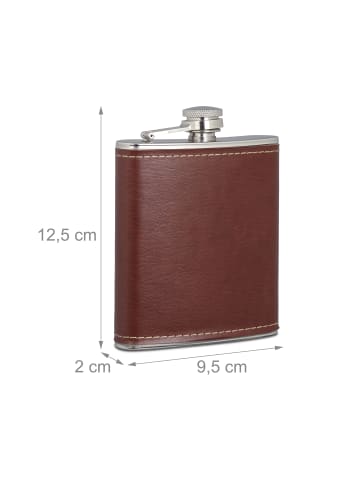 relaxdays 10x Flachmann in Silber - Je 200 ml