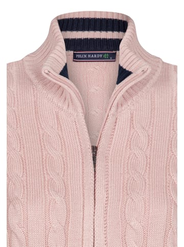 Felix Hardy Grobstrick Zopfmuster Langarm Strickjacke in pink