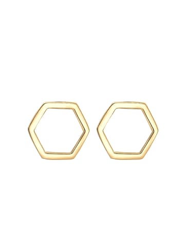Elli Ohrringe 925 Sterling Silber Geo, Hexagon in Gold