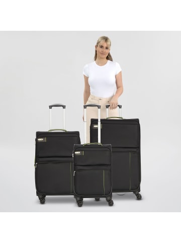 D&N Travel Line 6704 4-Rollen Kofferset 3tlg. in schwarz