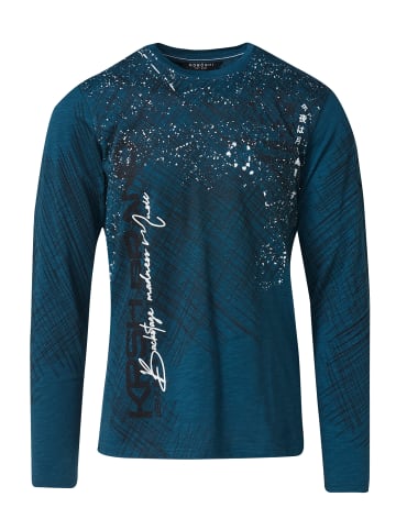 KOROSHI Langarm-t-shirt in petrol