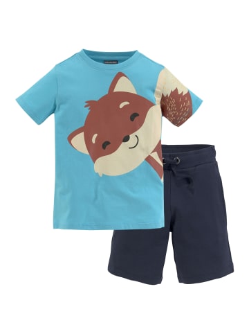 Kidsworld Shirt & Shorts in türkis/marine