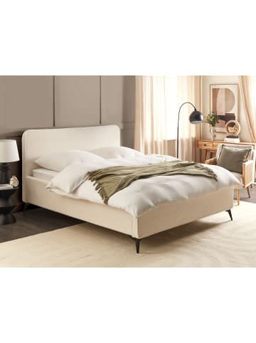 Beliani Doppelbett VALOGNES in Beige/Schwarz - (W) 172 x (H) 109 x (L) 220 cm