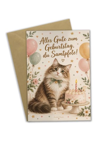 Mr. & Mrs. Panda Geburtstagskarte Katze Flauschig Design mit Spruch in Weiß