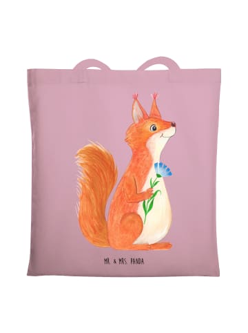 Mr. & Mrs. Panda shopping tasche Eichhörnchen Blume ohne Spruch in Rosa Pastell