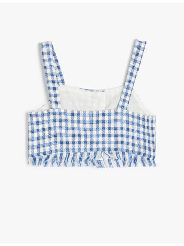 KOTON Bluse in Marineblau Karomuster
