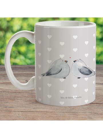 Mr. & Mrs. Panda Kindertasse Turteltauben Liebe ohne Spruch in Grau Pastell