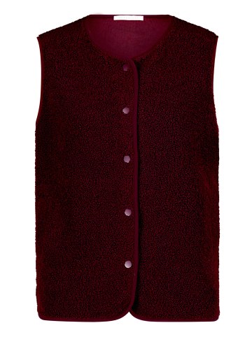 BETTY & CO Plüschweste mit Knöpfen in Fall Burgundy