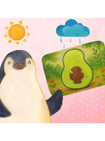 Mr. & Mrs. Panda Badteppich Avocado Kern Design ohne Spruch in Weiß