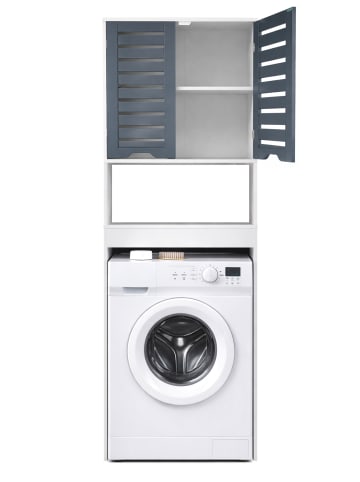 VCM  Überbauschrank Waschmaschine Überbau Schrank Flonali in Weiß / Anthrazit