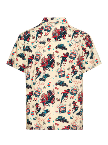 King Kerosin King Kerosin Hawaii Hemd Rockabilly Devil in offwhite
